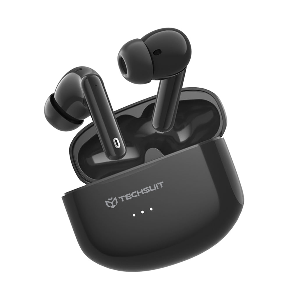 Handsfree Bluetooth Techsuit CW1 Audira Pro, TWS, ANC, Svart