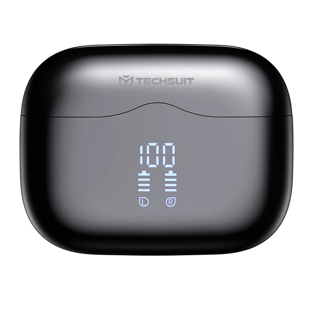 Handsfree Bluetooth Techsuit CW2 VelarX One, TWS, ANC, Svart