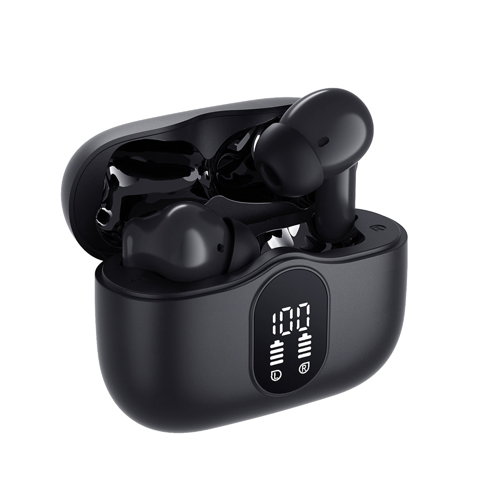 Handsfree Bluetooth Techsuit CW3 WaveBeat 100, TWS, ANC, Svart