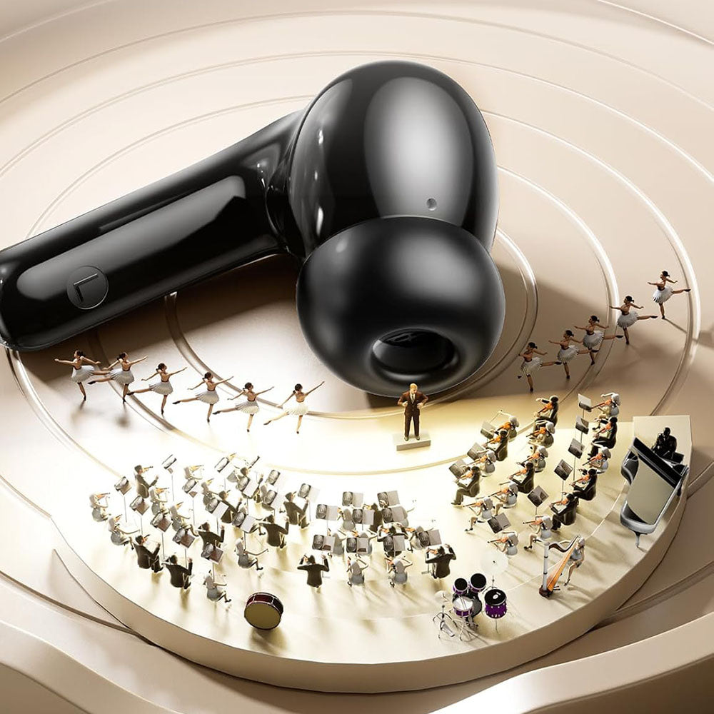 Handsfree Bluetooth Techsuit CW3 WaveBeat 100, TWS, ANC, Svart