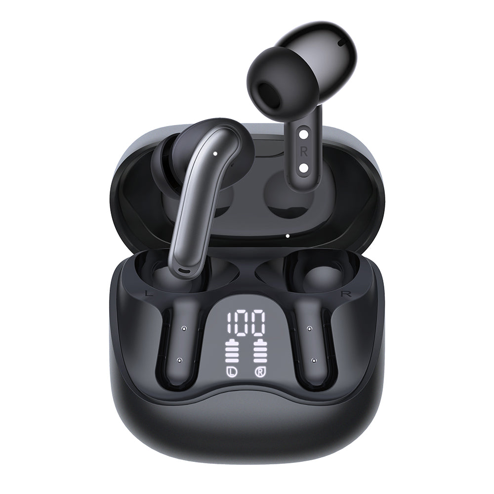Handsfree Bluetooth Techsuit CW5 EchoFit Pro, TWS, ANC, MultiPoint, Svart