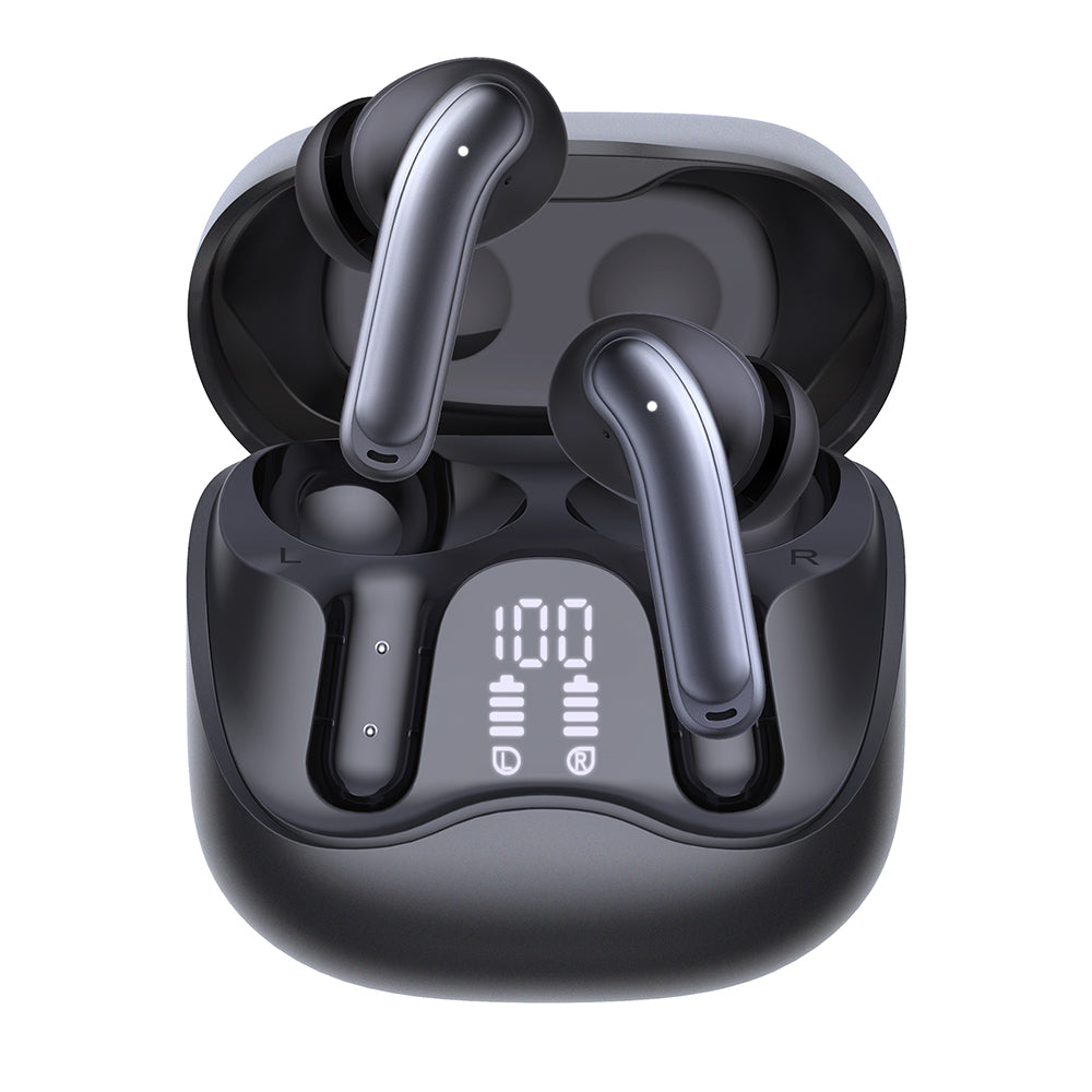 Handsfree Bluetooth Techsuit CW5 EchoFit Pro, TWS, ANC, MultiPoint, Svart