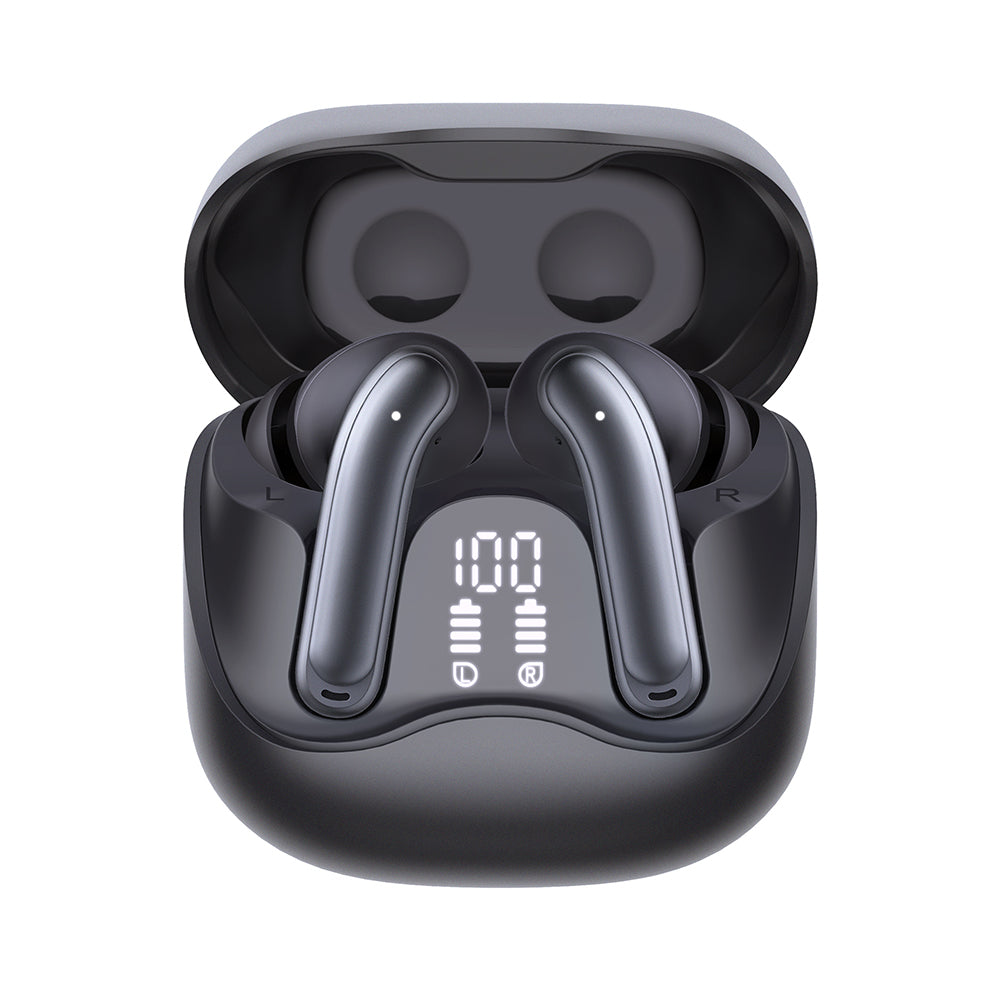 Handsfree Bluetooth Techsuit CW5 EchoFit Pro, TWS, ANC, MultiPoint, Svart