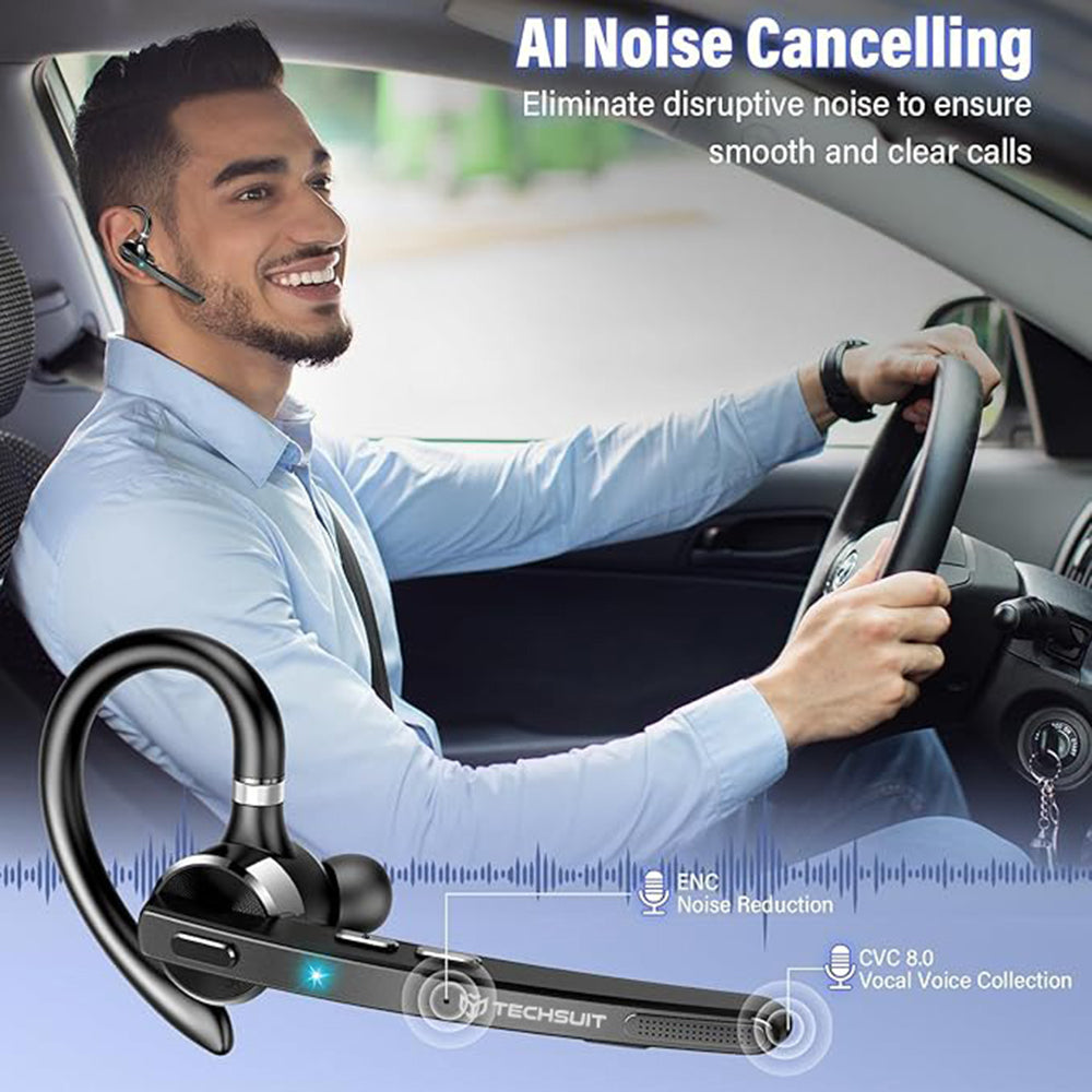 Handsfree Bluetooth Techsuit G9 TalkZen, A2DP, Svart