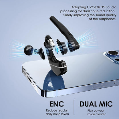 Bluetooth Call Center-headset Techsuit Hearyo A6L, svart