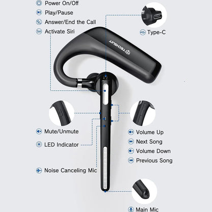Handsfree Bluetooth Techsuit PowerTalks G6, MultiPoint, A2DP, Svart