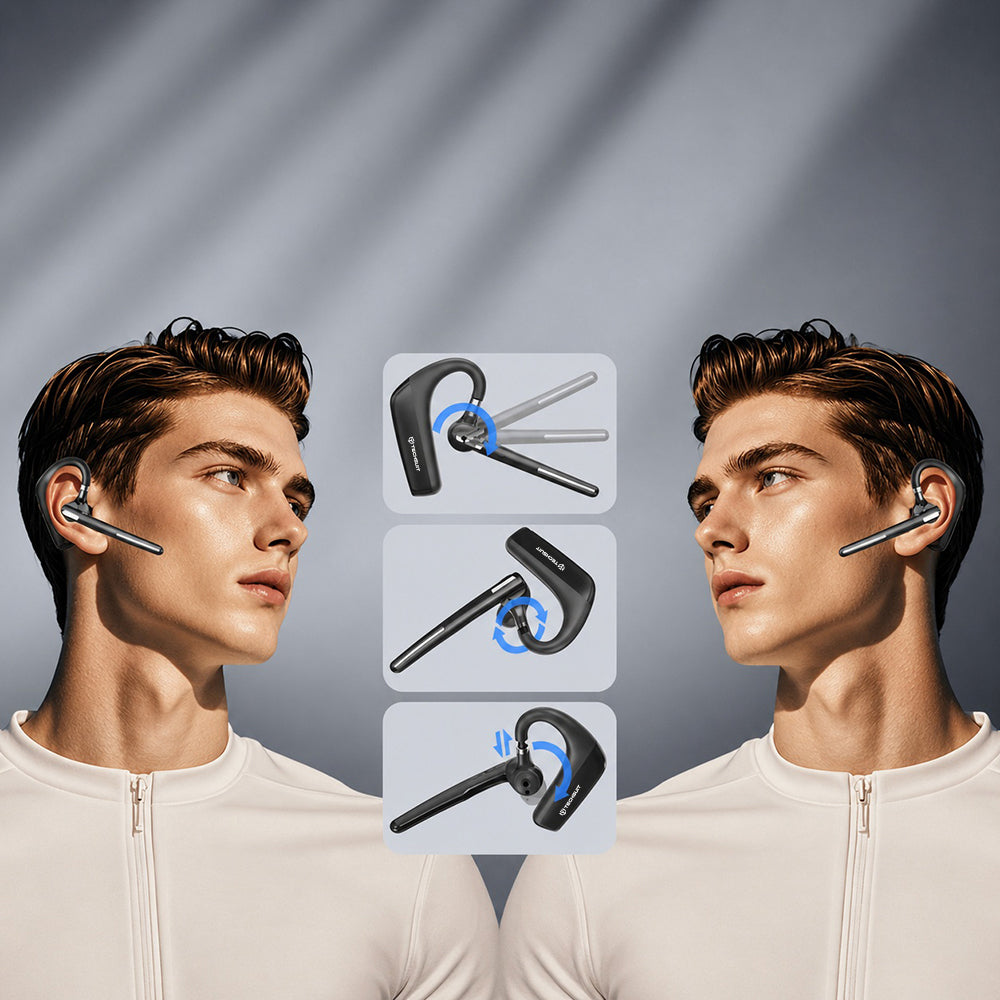 Handsfree Bluetooth Techsuit PowerTalks G6, MultiPoint, A2DP, Svart