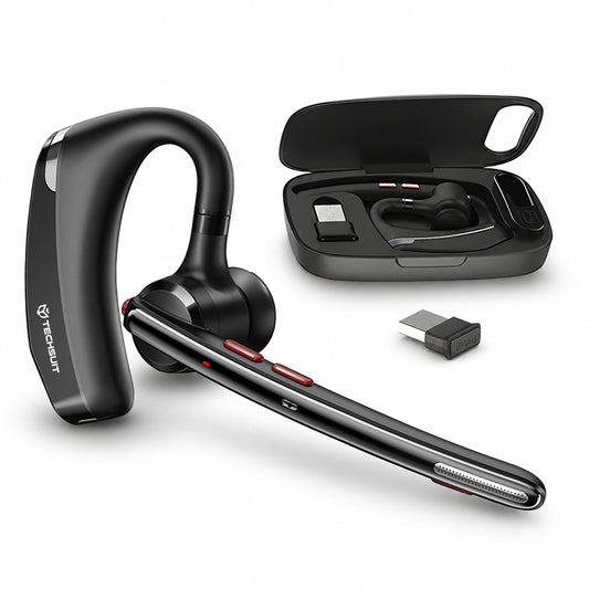 Bluetooth-hodesett Techsuit SoundForce Pro G10 for Call Center, A2DP, svart