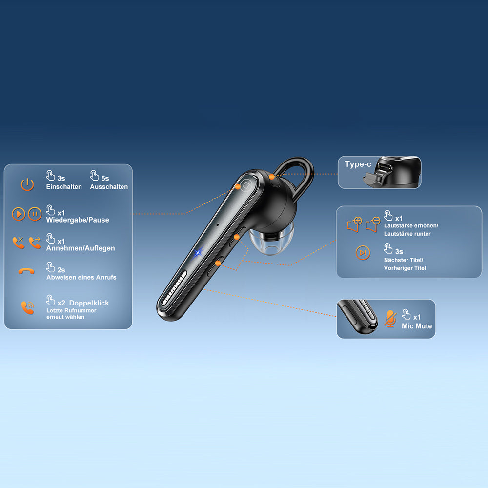 Handsfree Bluetooth Techsuit Voicera CB3, A2DP, Svart
