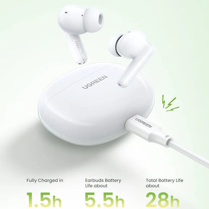 Handsfree Bluetooth UGREEN HiTune P3 WS207, TWS, MultiPoint, Hvit