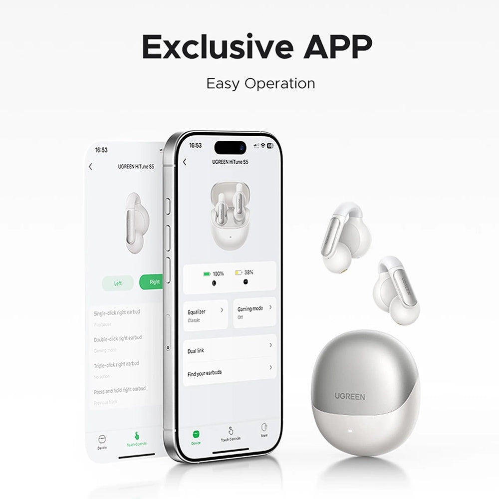 Handsfree Bluetooth UGREEN HiTune S5 True WS210, TWS, Hvit
