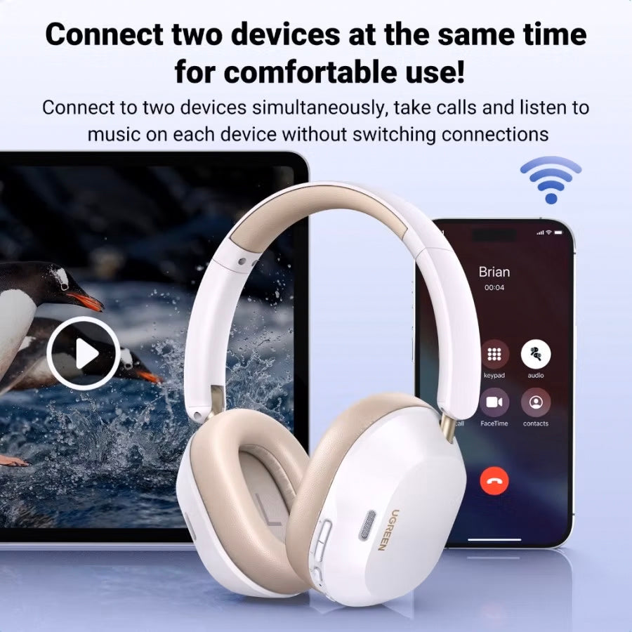 Handsfree Bluetooth UGREEN HiTune Max5C HP203, A2DP, ANC, Hvit
