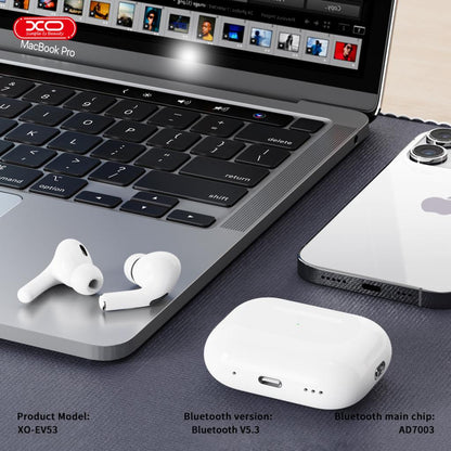 Handsfree Bluetooth XO Design EV53, TWS, ANC, Hvit