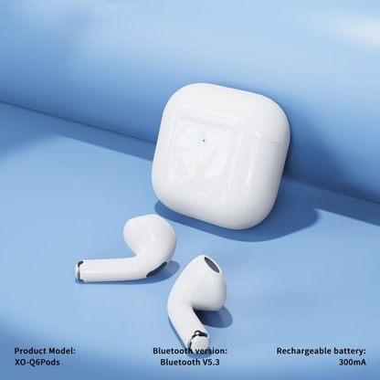 Handsfree Bluetooth XO Design Q6 Pods, TWS, Hvit
