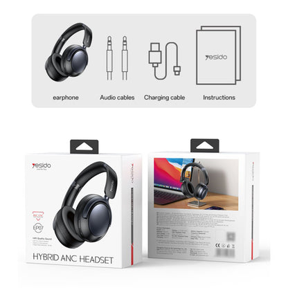 Handsfree Bluetooth Yesido EP07, A2DP, ANC, Svart
