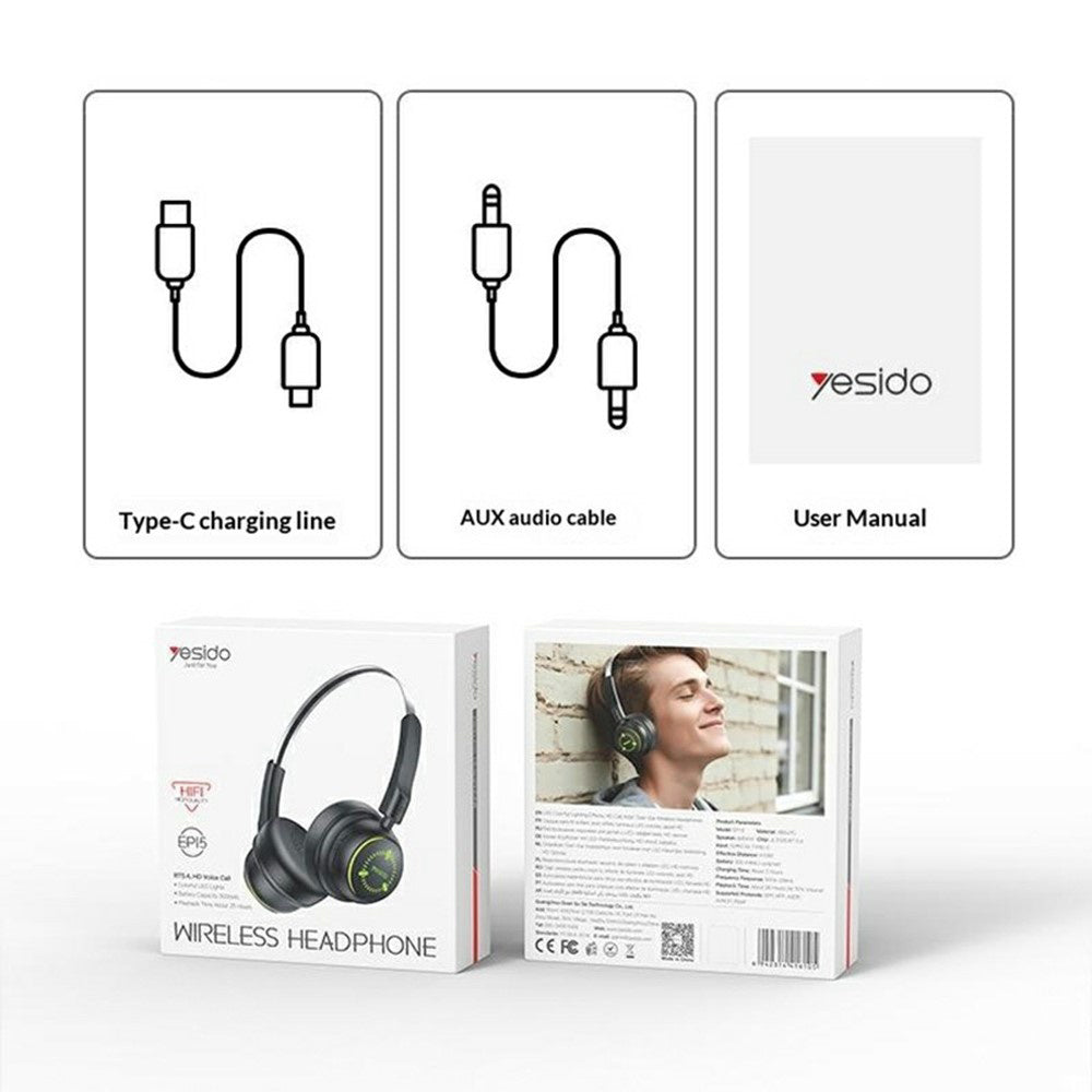 Handsfree Bluetooth Yesido EP15 Kids, A2DP, Svart