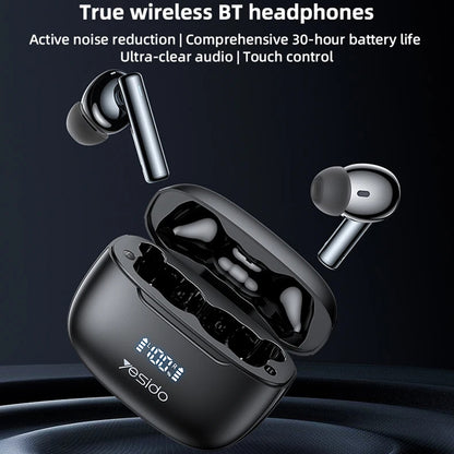 Handsfree Bluetooth Yesido TWS23, TWS, ANC, Svart