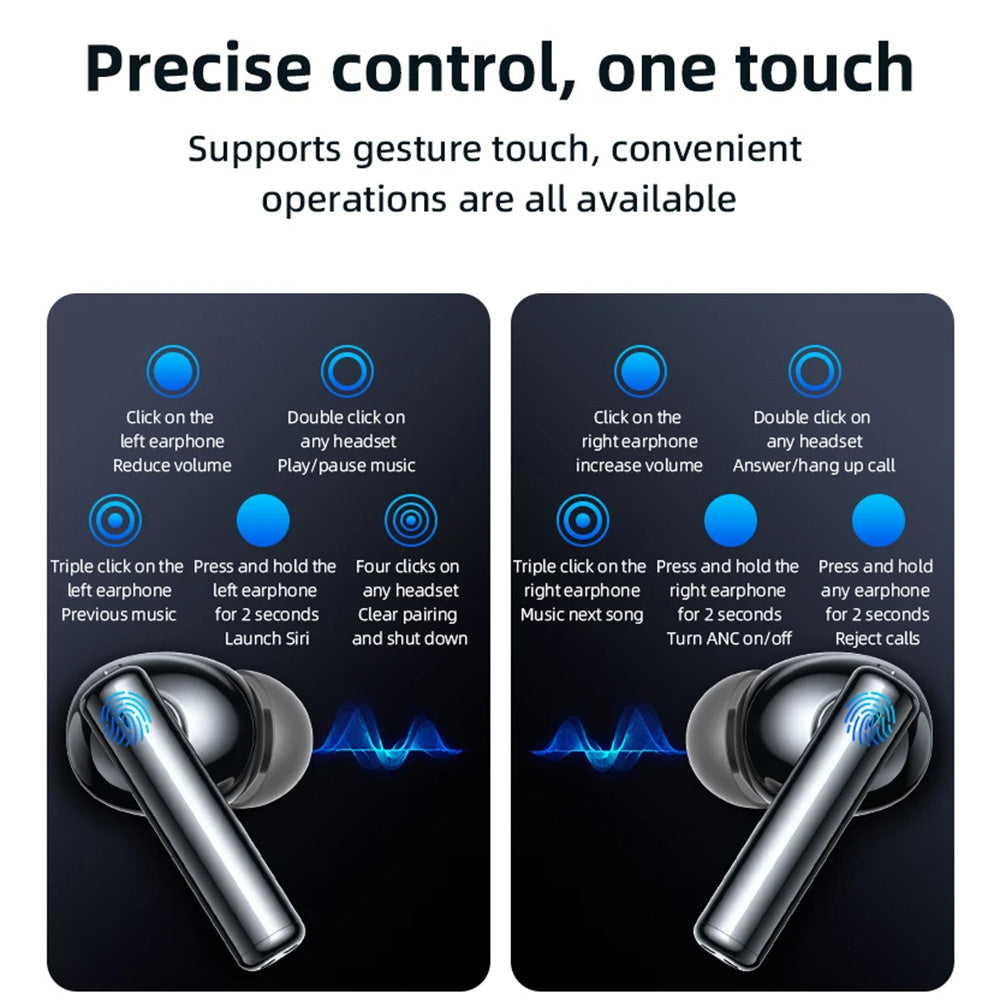 Handsfree Bluetooth Yesido TWS23, TWS, ANC, Svart