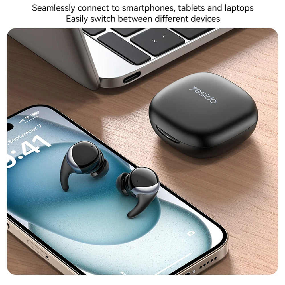 Handsfree Bluetooth Yesido TWS30, TWS, ANC, Svart