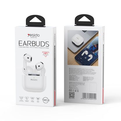 Handsfree Bluetooth Yesido TWS31, TWS, Hvit