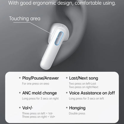 Handsfree Bluetooth Yesido TWS34, TWS, ANC, Hvit