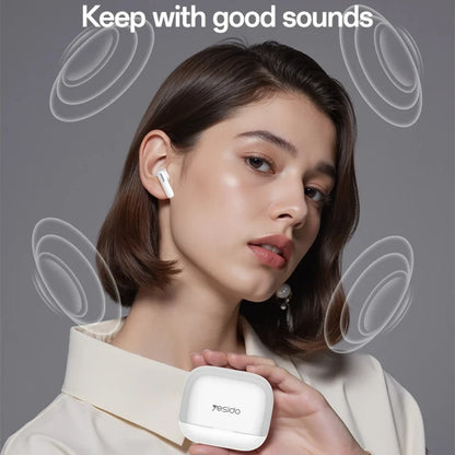 Handsfree Bluetooth Yesido TWS34, TWS, ANC, Hvit