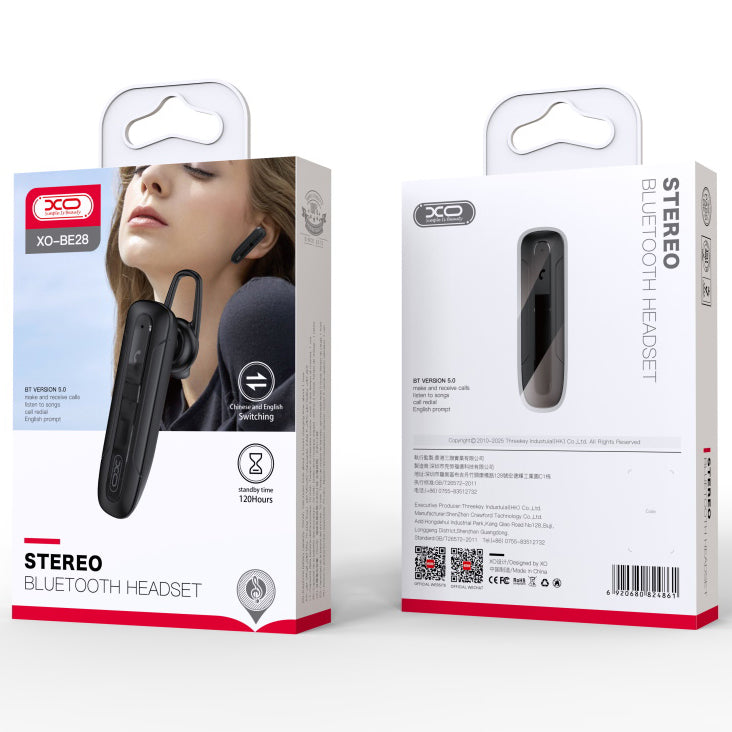 Håndfri Bluetooth XO Design BE28, A2DP, svart