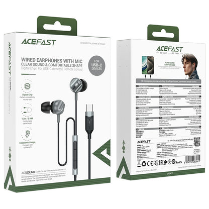 Handsfree USB-C Acefast L6, 1.2m, Svart