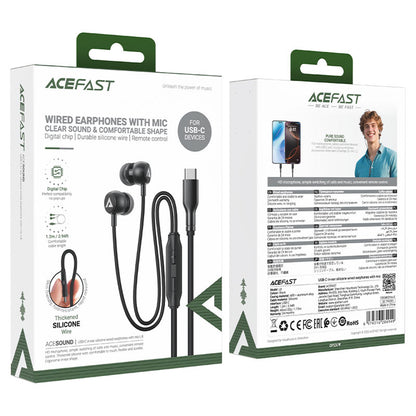 Handsfree USB-C Acefast L8, 1.2m, Grå
