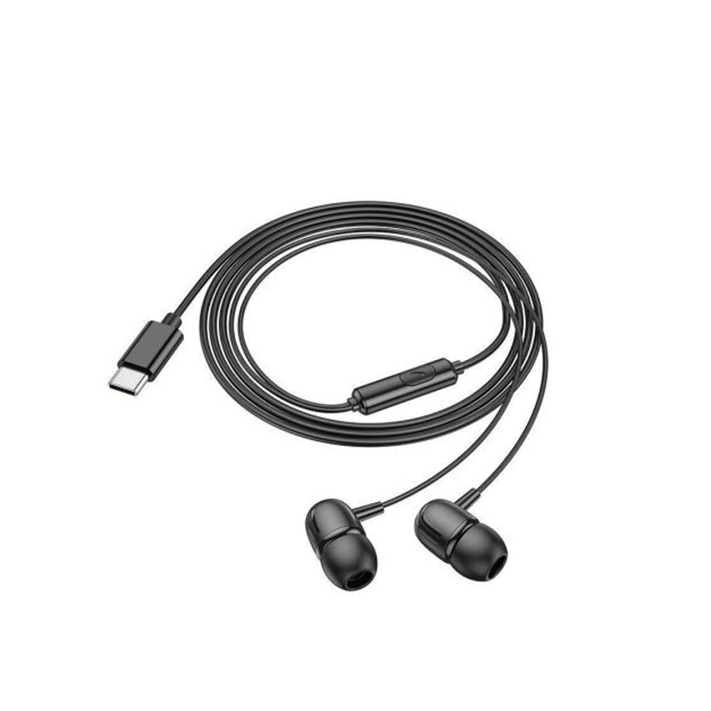 Handsfree USB-C Borofone BM77 Delicious, Svart