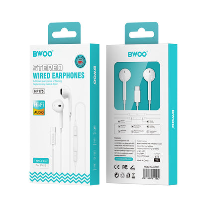 Handsfree USB-C BWOO HF175, Hvit