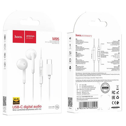 Handsfree USB-C HOCO M95, Hvit