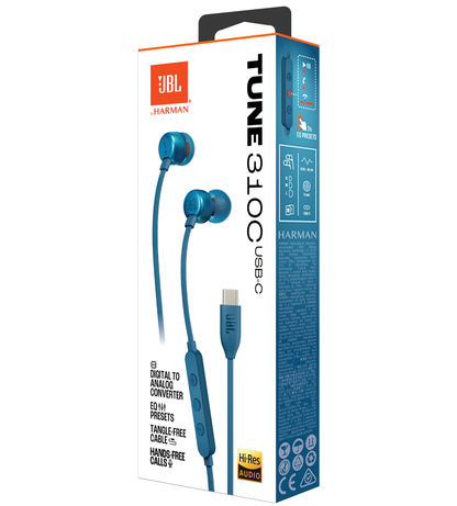 Handsfree USB-C JBL Tune 310C, Blå JBLT310CBLU