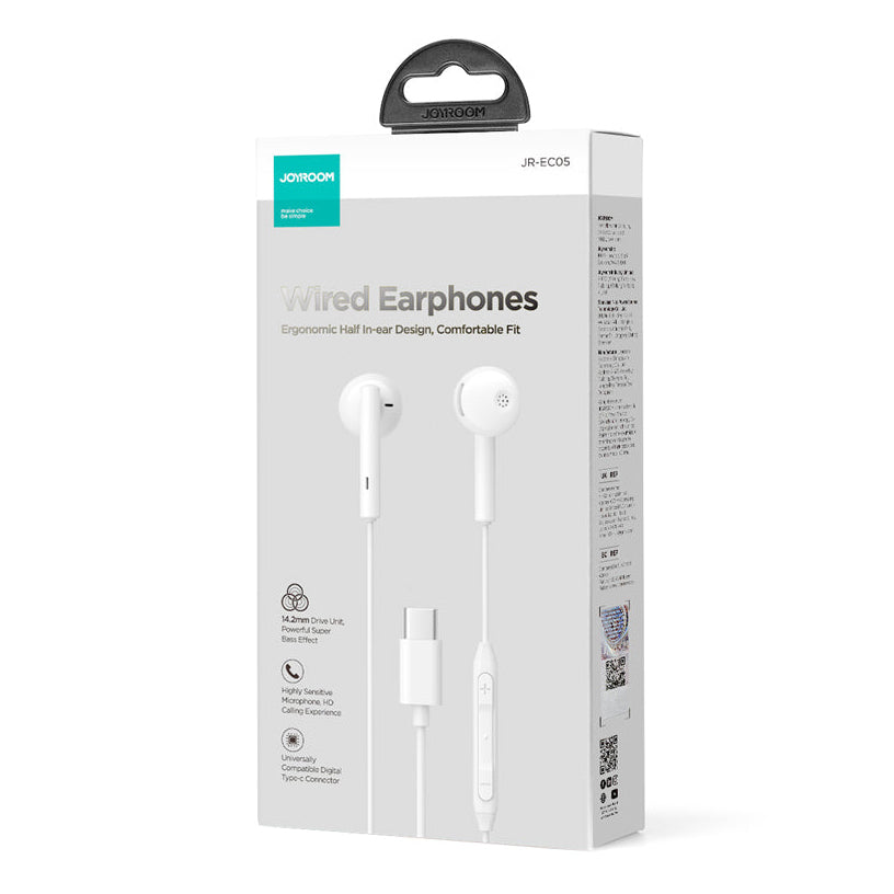 Handsfree USB-C Joyroom JR-EC05, Hvit