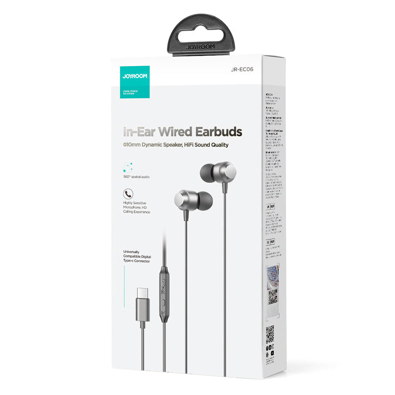 Handsfree USB-C Joyroom JR-EC06, Grå