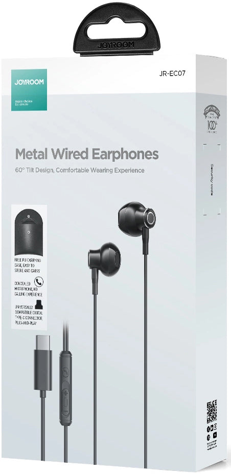 Handsfree USB-C Joyroom JR-EC07, Svart