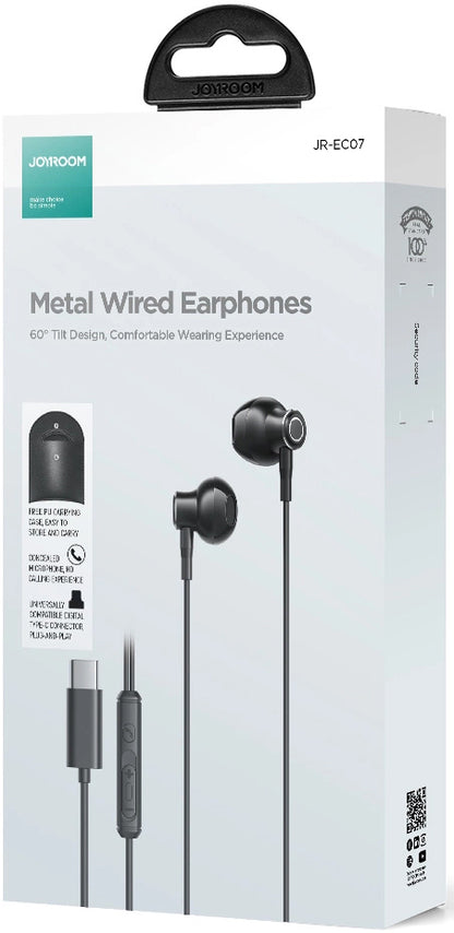 Handsfree USB-C Joyroom JR-EC07, Svart