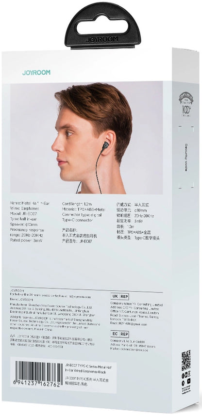 Handsfree USB-C Joyroom JR-EC07, Svart