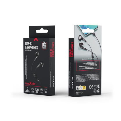 Handsfree USB-C MaXlife MXEP-04, Svart