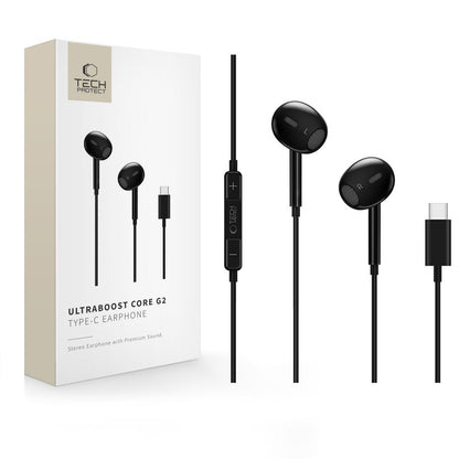 Handsfree USB-C Tech-Protect Ultraboost Core G2, Svart