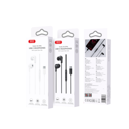 Handsfree USB-C XO Design EP84, Svart