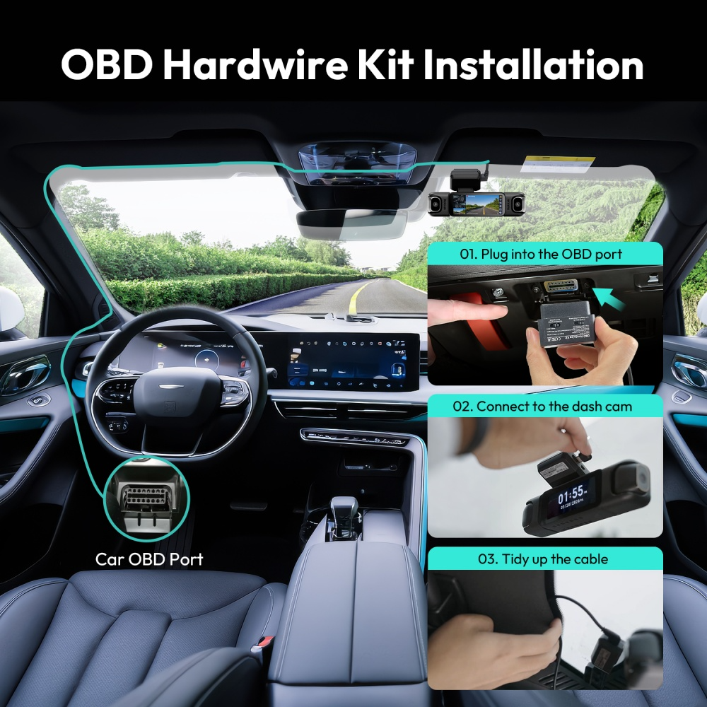 Botslab OBD-hardwirekabel for kamera HK40 Plus / HK30 Pro / G500H Pro / G980H Pro / G300H Pro / V9H / G980H 4CH