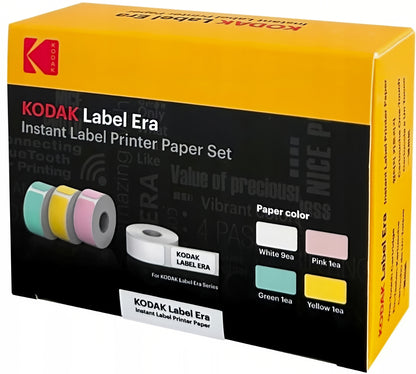 Rull med selvklebende etiketter for Label Era-skriver, sett med 12 stk