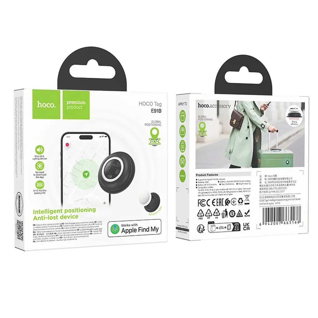 HOCO SmartTag E91B for iOS Series, Hvit