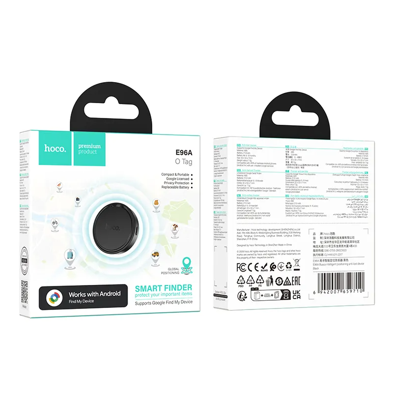 HOCO SmartTag E96A for Android-serien, Svart