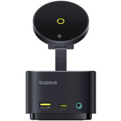 Baseus MagPro II 7i1 multifunksjonshub, 1 x USB-A - 2 x USB-C - 1 x HDMI - 1 x QI - 1 x SD - 1 x microSD, svart Reseglet B00072900121-00