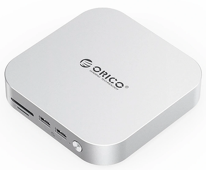 Orico MiniLink M49P multifunksjonshub for Apple Mac Mini M4, 9-i-1, Sølv