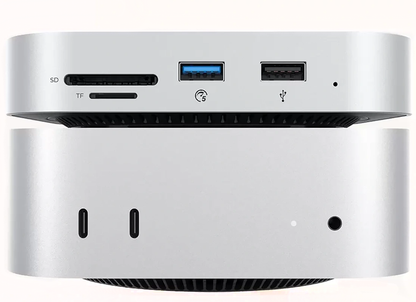 Orico MiniLink M48PR multifunksjonshub for Apple Mac Mini M4, 9-i-1, sølv
