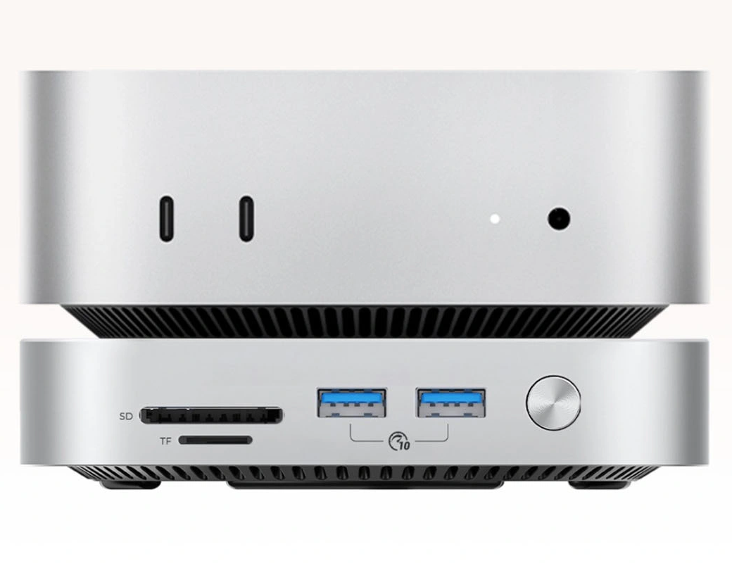 Orico MiniLink M49P multifunksjonshub for Apple Mac Mini M4, 9-i-1, Sølv