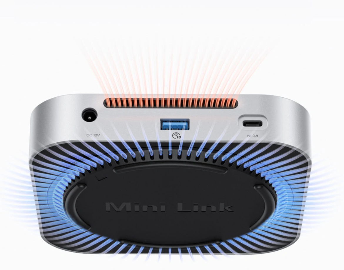 Orico MiniLink M49P multifunksjonshub for Apple Mac Mini M4, 9-i-1, Sølv